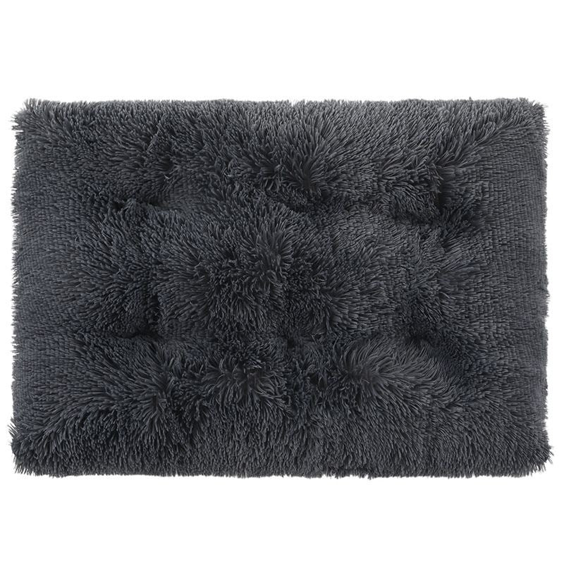 Shag Plush Crate Pad for Dogs & Cats in Dark Gray
