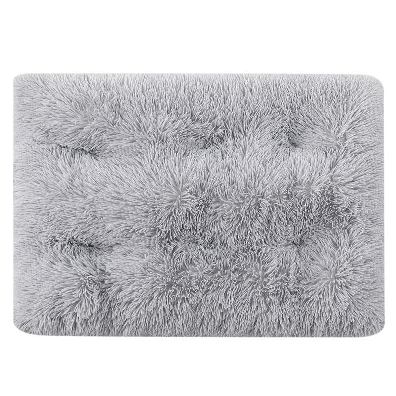 Shag Plush Crate Pad for Dogs & Cats in Light Gray