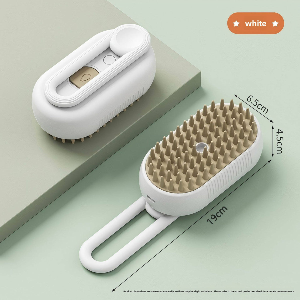 Rechargeable Mist Grooming Brush for Dogs & Cats in White