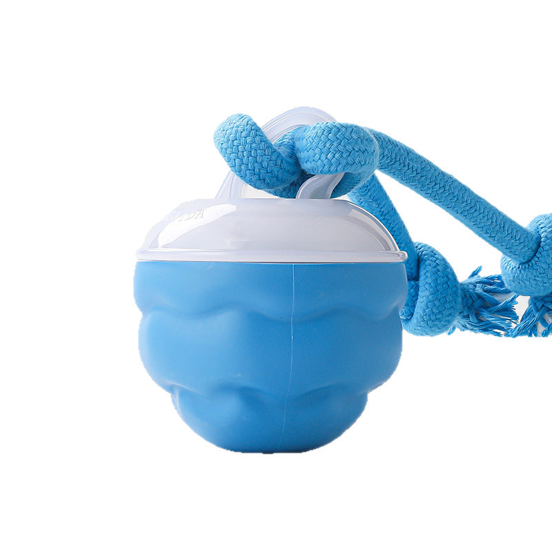 Interactive Rolling Dog Ball with Rope shown on a plain background (view 2)