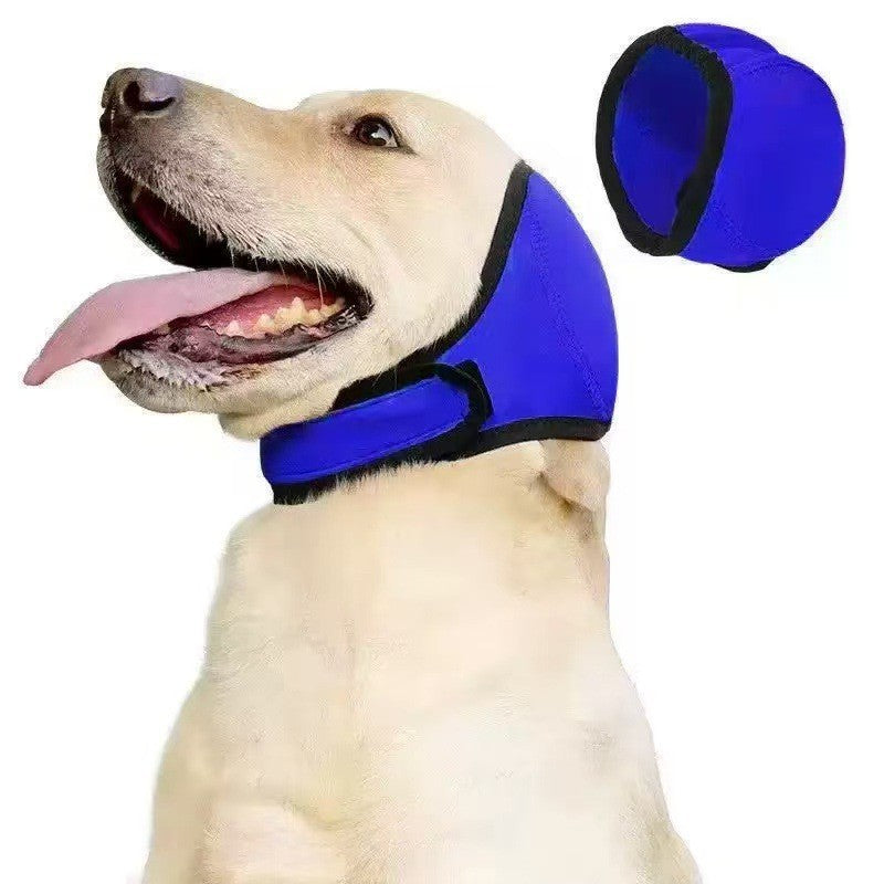 Adjustable Dog Ear Wrap & Head Cover in Dark Blue