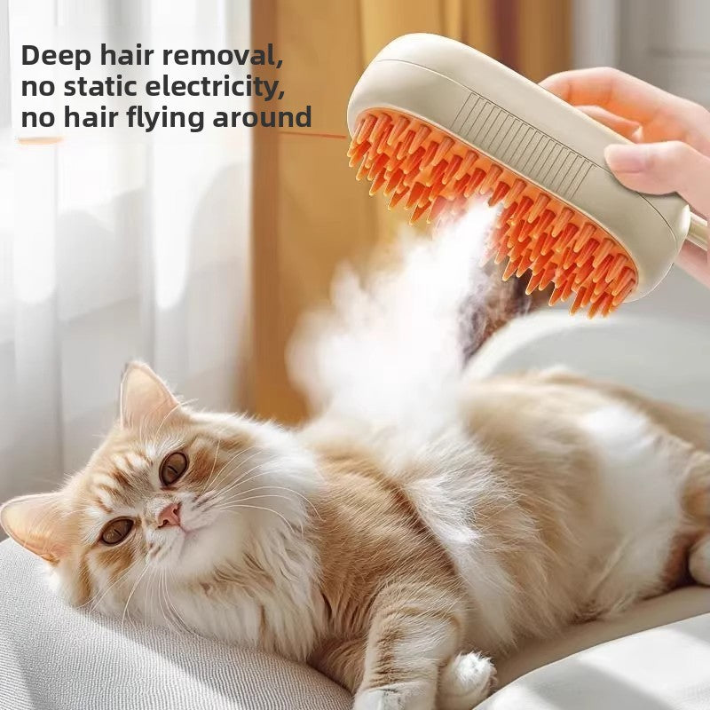 Rechargeable Mist Grooming Brush for Dogs & Cats shown in a home setting