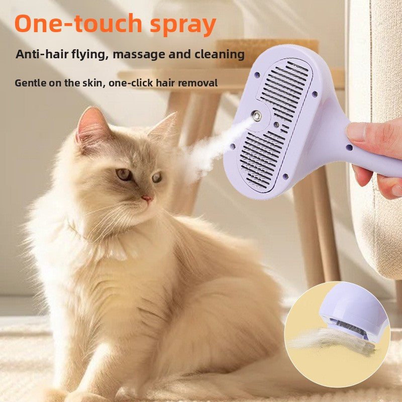 3-in-1 Spray Grooming Brush for Dogs & Cats shown in a home setting