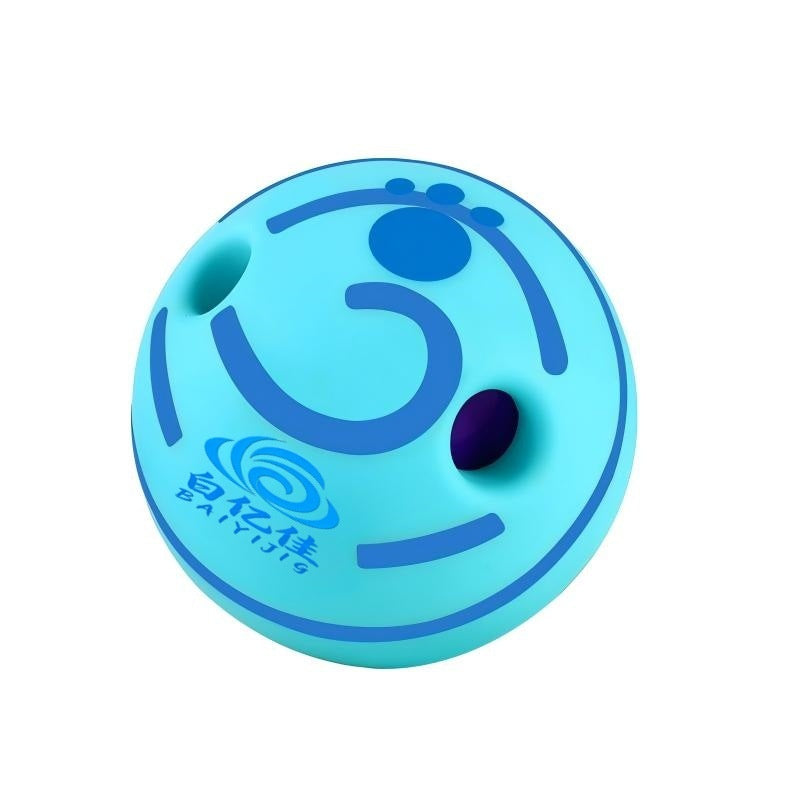 Giggle Sound Ball for Dogs in Blue with Blue Stripe