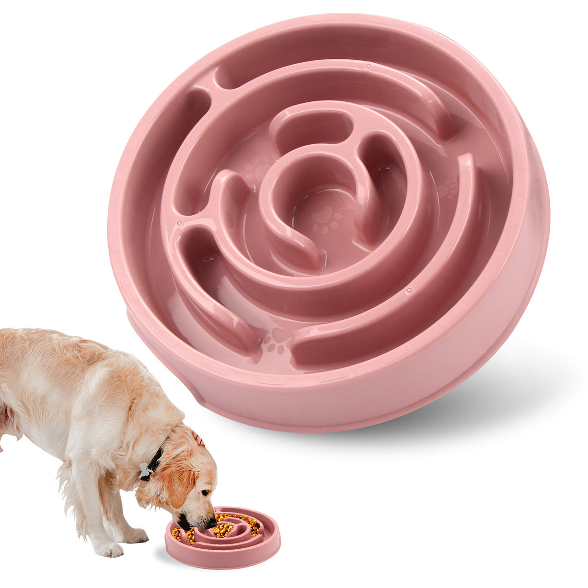 Maze Slow Feeder Bowl for Dogs & Cats in Pink