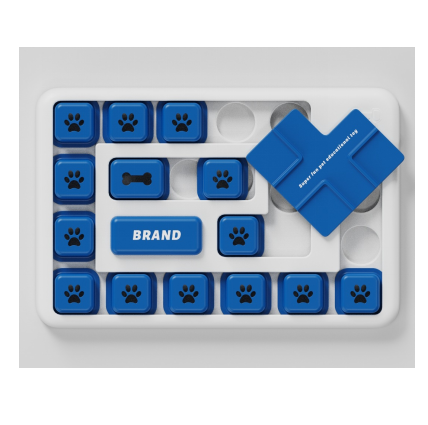 Interactive Dog Puzzle Toy in Dark Blue