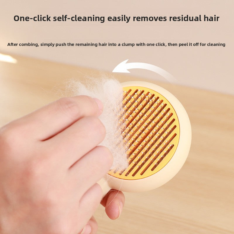 Swirl Self-Cleaning Slicker Brush shown in a home setting (view 2)