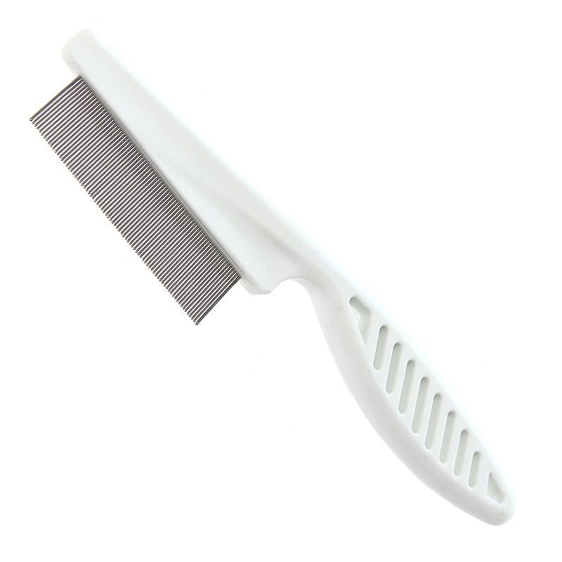Stainless Steel Flea Comb for Dogs & Cats in White