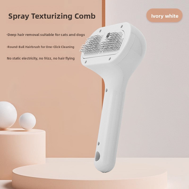 3-in-1 Spray Grooming Brush for Dogs & Cats in White