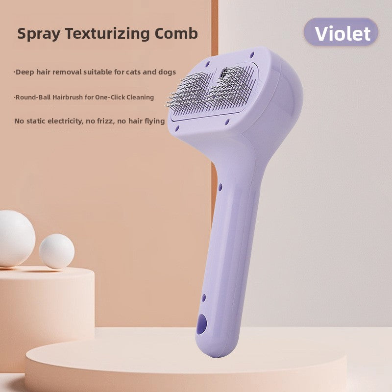 3-in-1 Spray Grooming Brush for Dogs & Cats in Violet