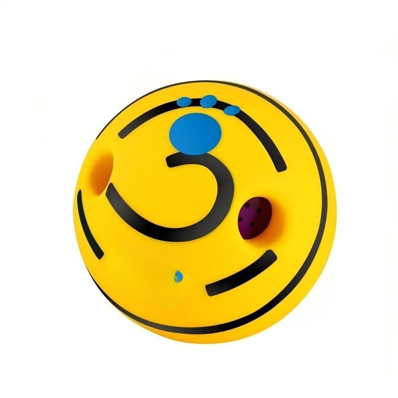 Giggle Sound Ball for Dogs in Yellow with Black Stripe