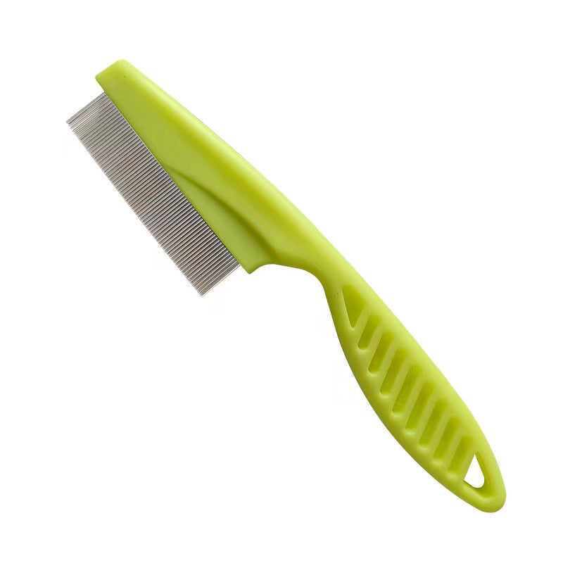 Stainless Steel Flea Comb for Dogs & Cats in Green