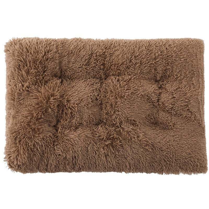 Shag Plush Crate Pad for Dogs & Cats in Light Brown