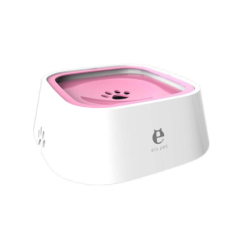 No-Splash Floating Water Bowl for Dogs & Cats in Pink