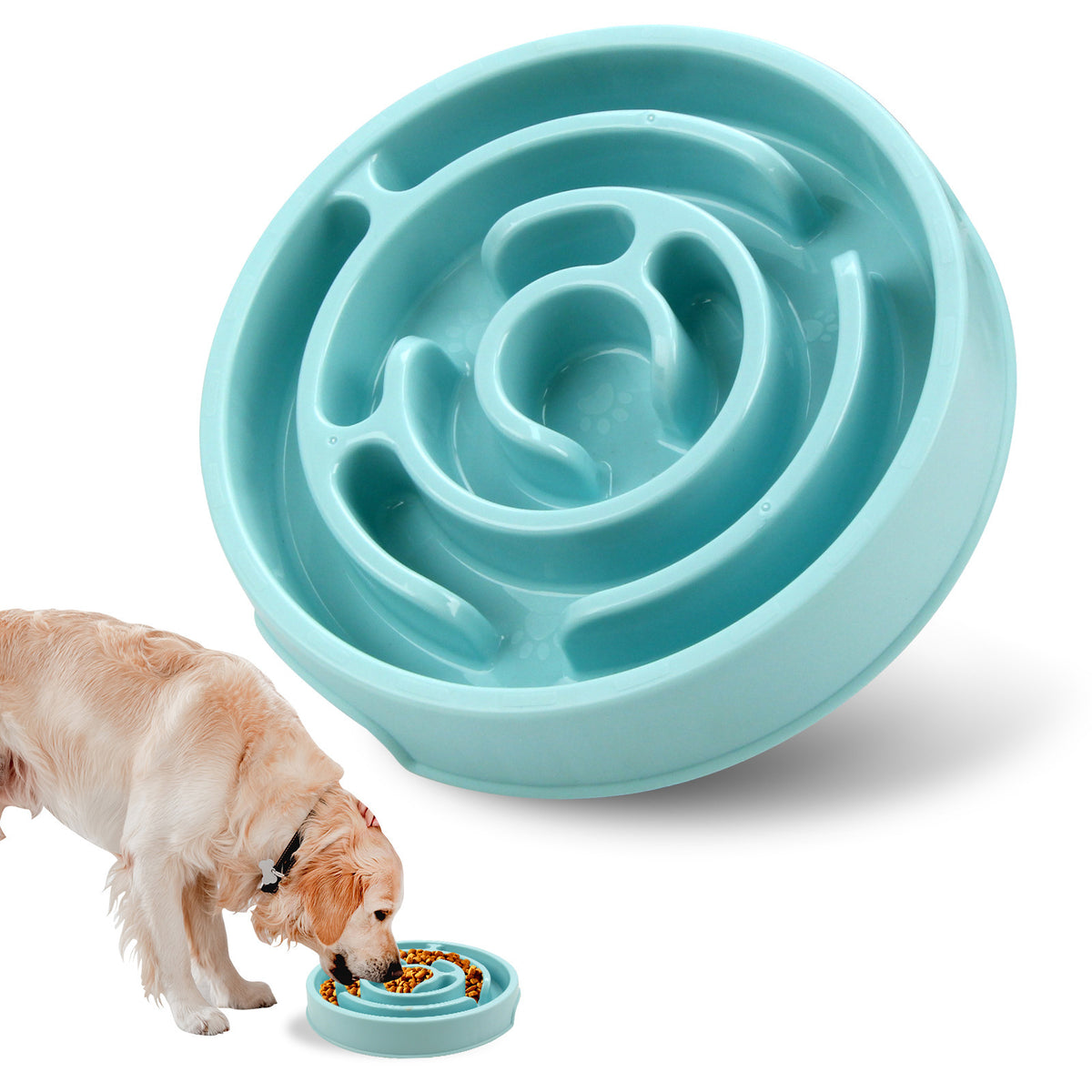 Maze Slow Feeder Bowl for Dogs & Cats in Light Blue