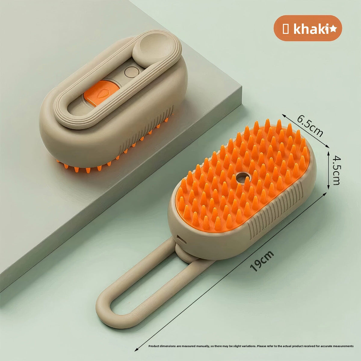 Rechargeable Mist Grooming Brush for Dogs & Cats in Khaki