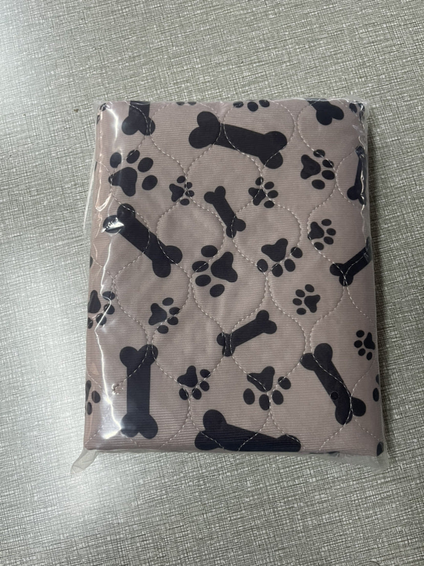 Reusable Washable Pee Pads for Dogs & Cats in Brown Bone Paw Print