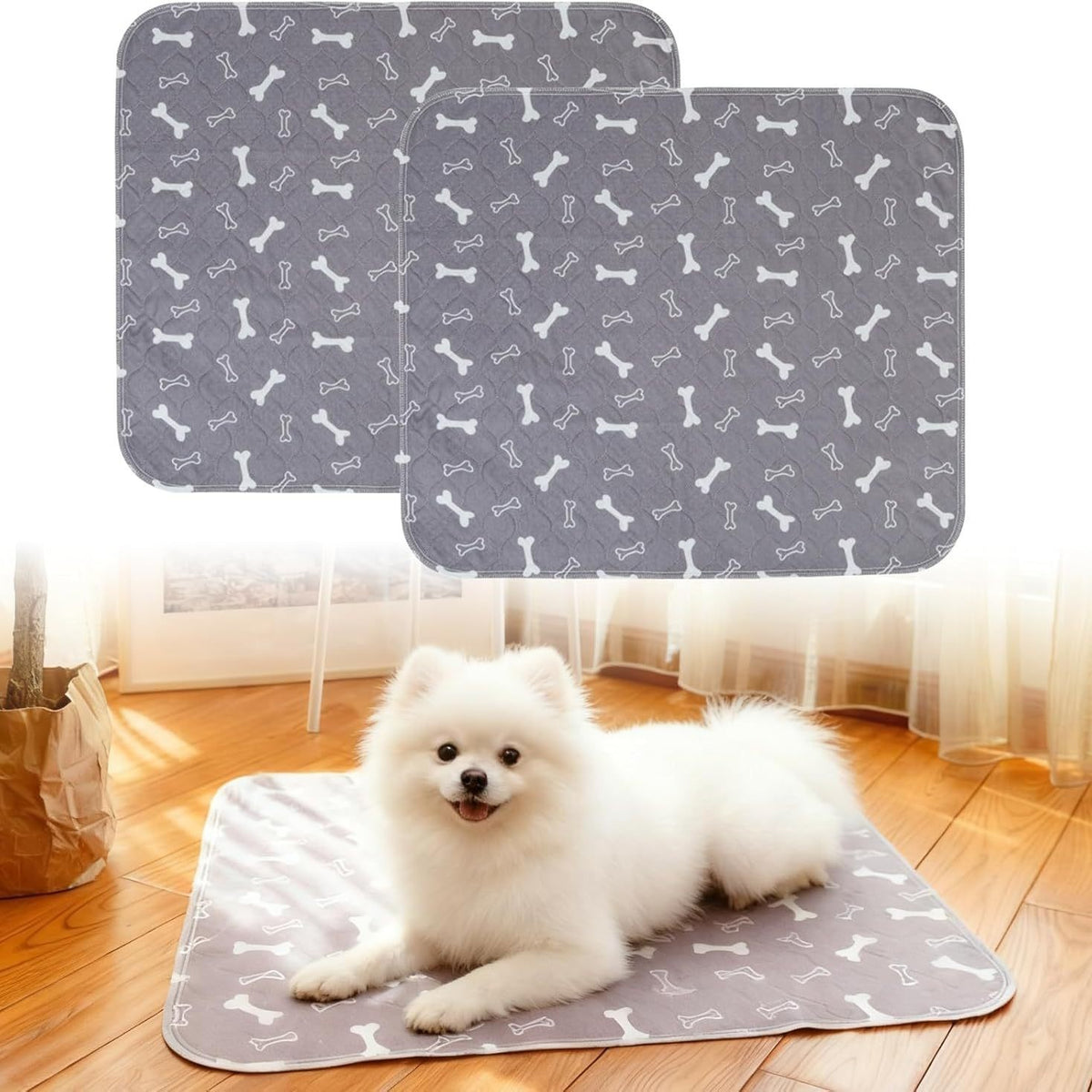 Reusable Washable Pee Pads for Dogs & Cats shown in a home setting (view 2)