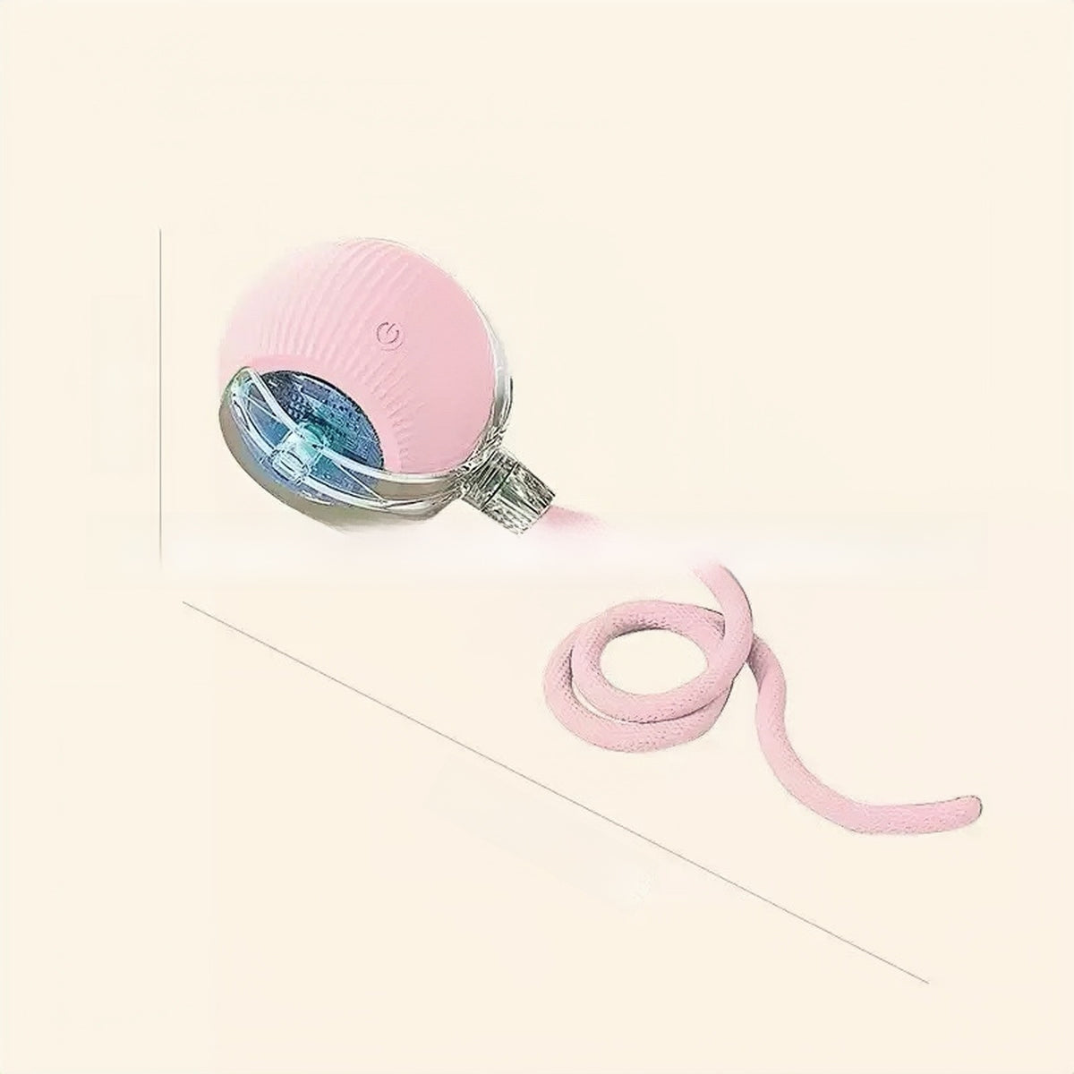 Self-Moving Interactive Cat Ball — Rope Tail, Pink, 3-Speed