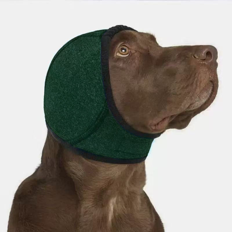 Adjustable Dog Ear Wrap & Head Cover in Dark Green