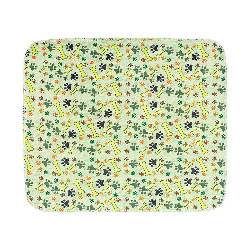 Reusable Washable Pee Pads for Dogs & Cats in Green Bone Paw Print