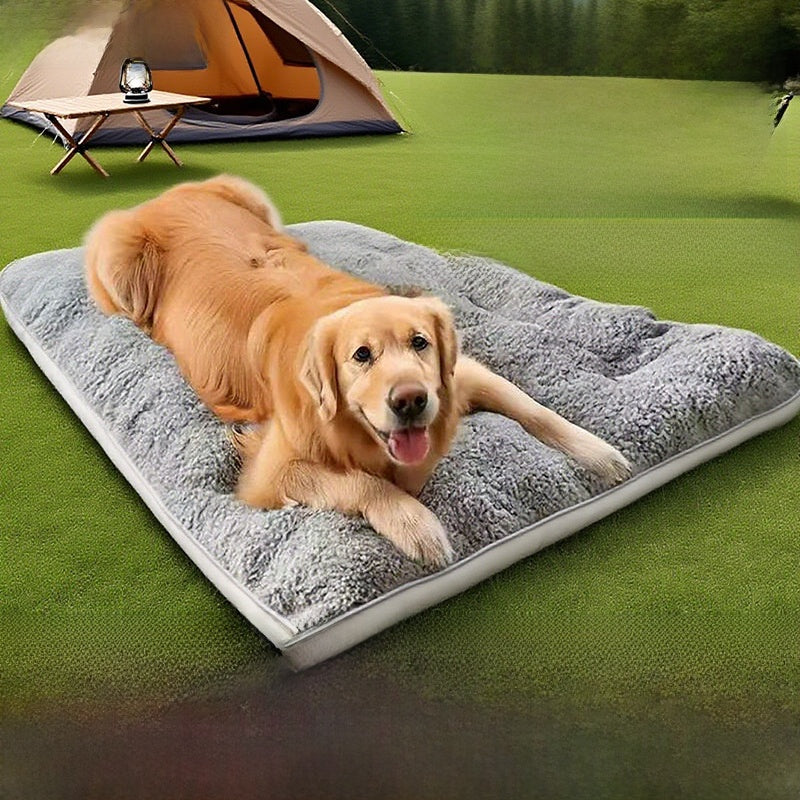 Reversible Plush Dog Bed Mat shown in a home setting (view 2)
