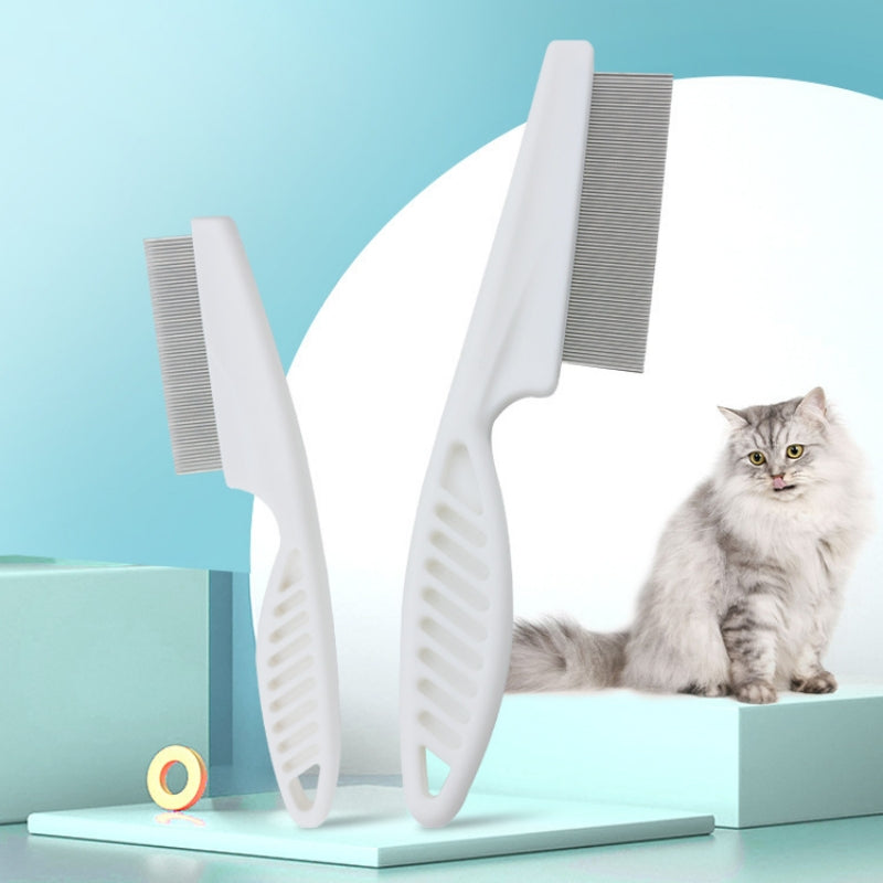 Stainless Steel Flea Comb for Dogs & Cats shown in a home setting
