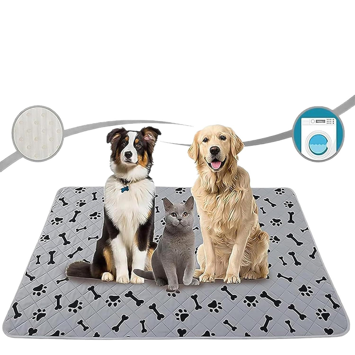 Reusable Washable Pee Pads for Dogs & Cats shown on a plain background