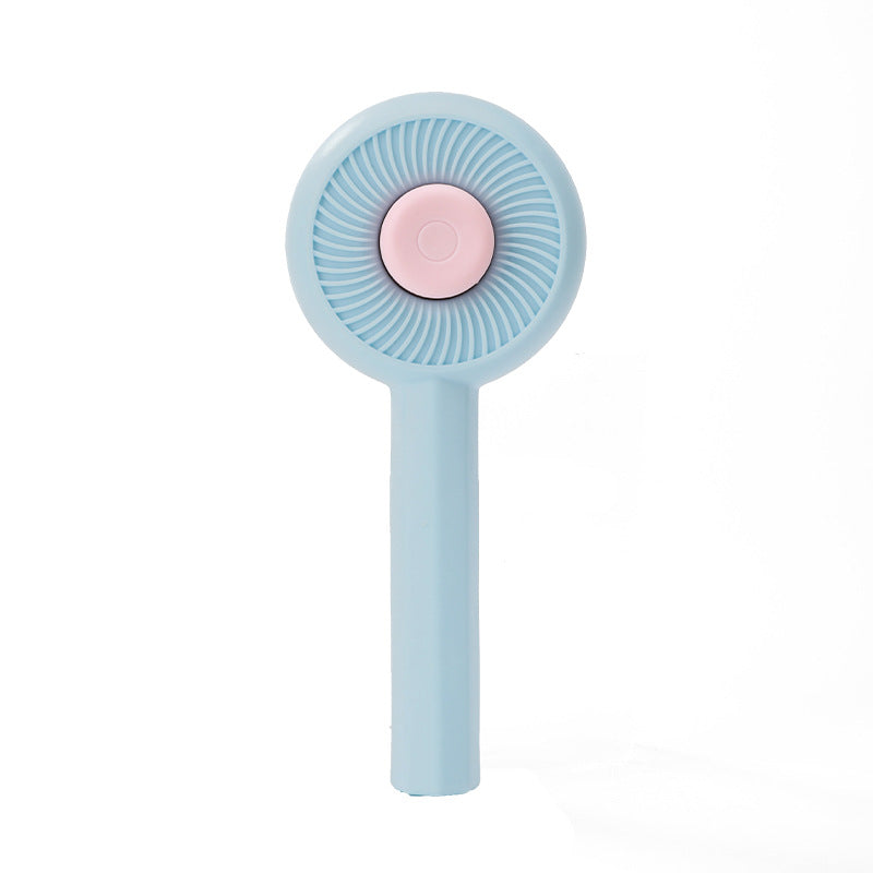 Swirl Self-Cleaning Slicker Brush in Blue with Pink Button