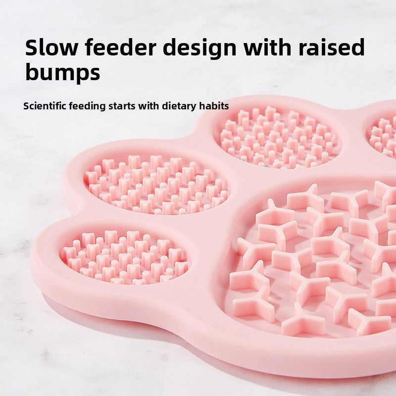 Paw-Shaped Silicone Lick Mat for Dogs & Cats shown in a home setting (view 3)