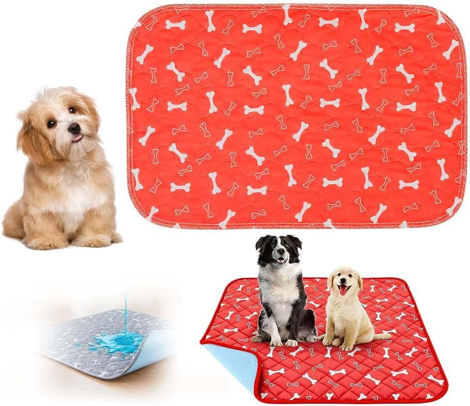 Reusable Washable Pee Pads for Dogs & Cats in Red Bone