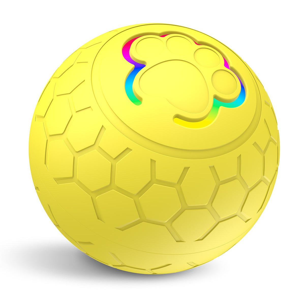Bouncing LED Pet Ball with 2 Play Modes in Yellow Ball