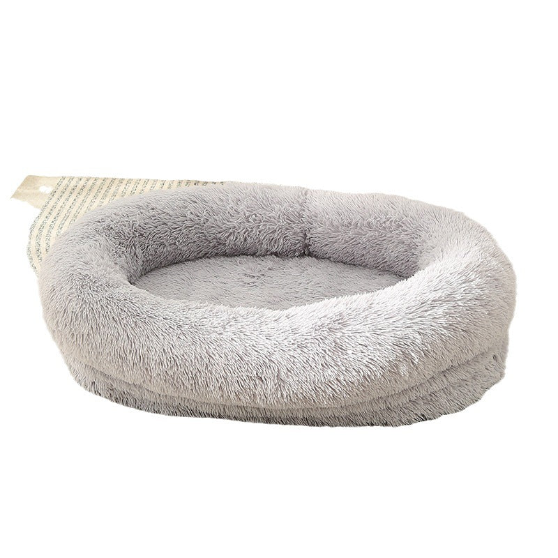 Washable Oval Donut Pet Bed shown on a plain background