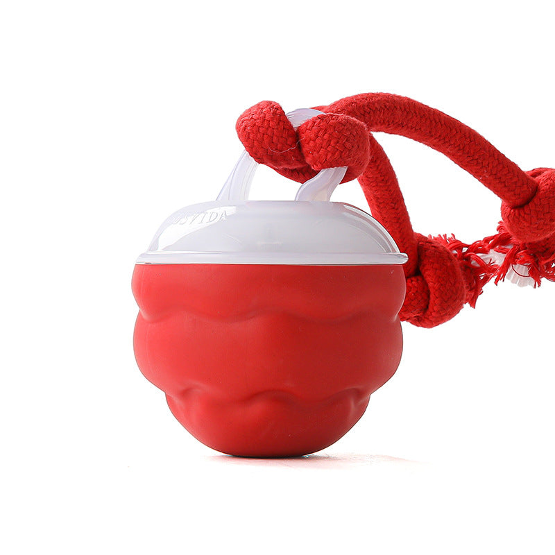 Interactive Rolling Dog Ball with Rope shown on a plain background