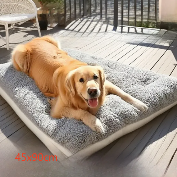 Reversible Plush Dog Bed Mat in Gray (view 2)