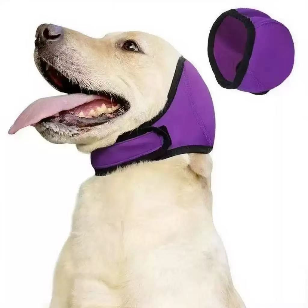 Adjustable Dog Ear Wrap & Head Cover in Purple