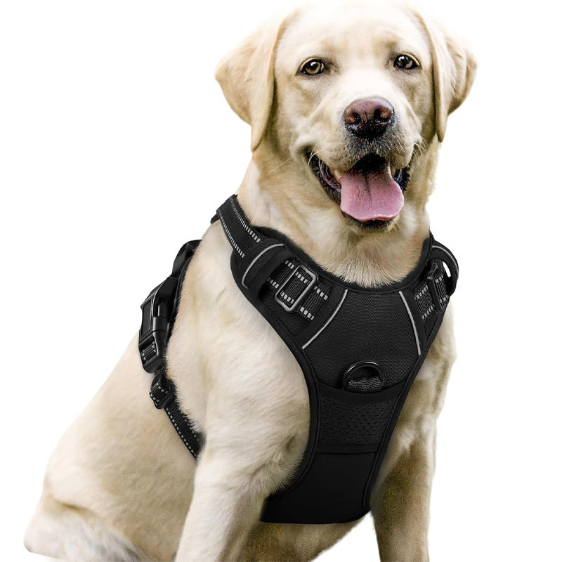 Reflective Padded No-Pull Dog Harness in Black