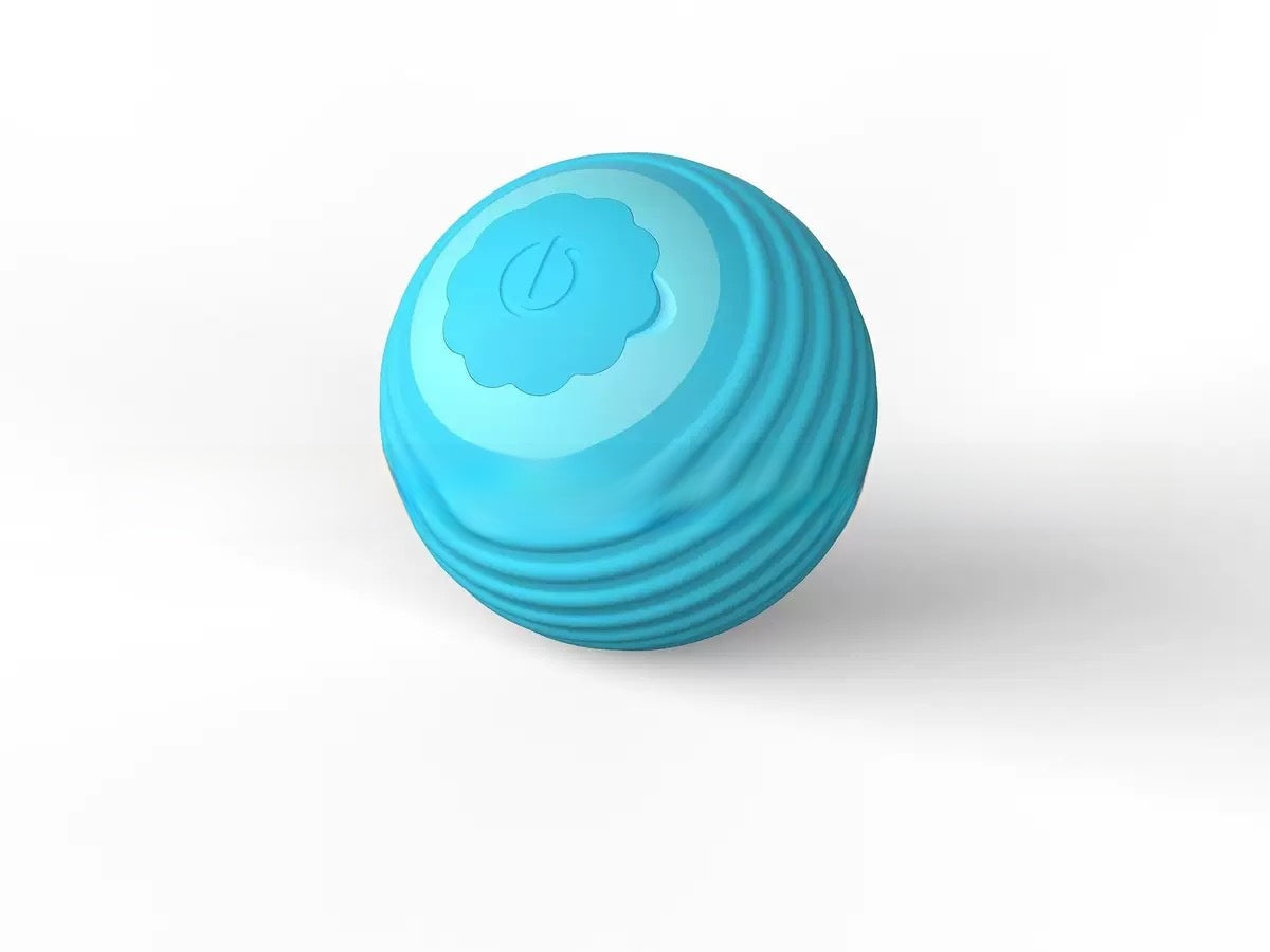 Self-Moving Interactive Cat Ball — Striped, Blue Horizontal
