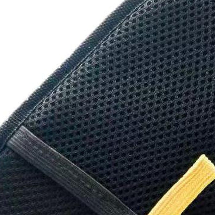 Close-up of the mitt's perforated honeycomb mesh face