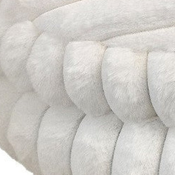 Close-up of the puffy ribbed plush shell