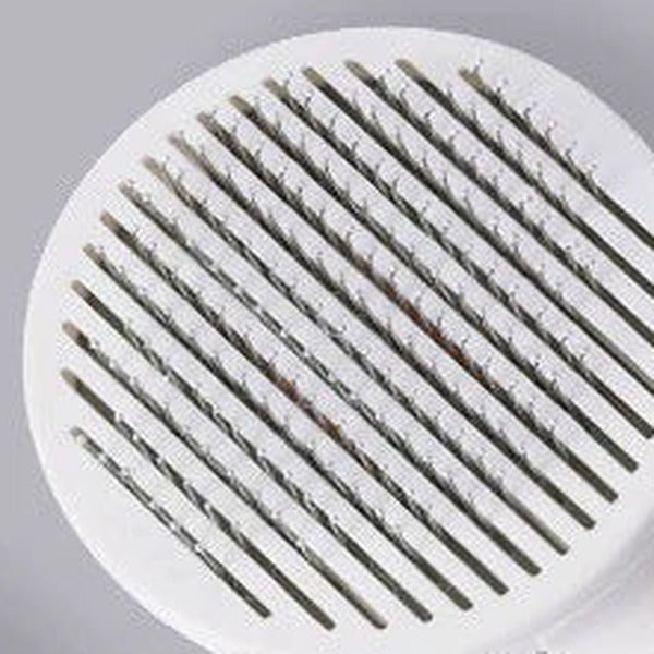 Close-up of the round head and its fine stainless steel pins