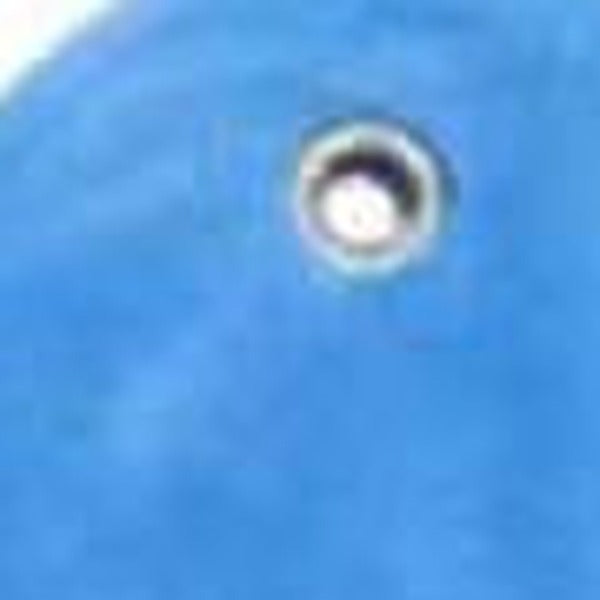 Close-up of the metal eyelet in a hanging tab