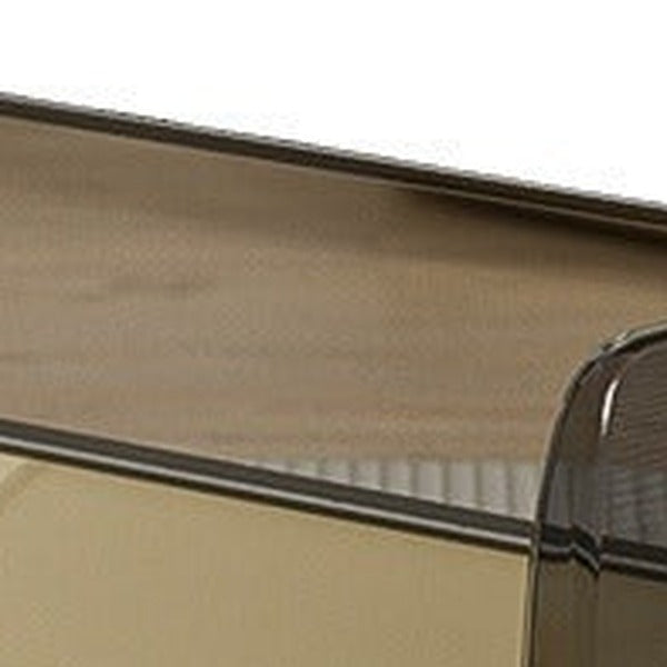 Close-up of the tall smoke-tinted scatter shield and its rim