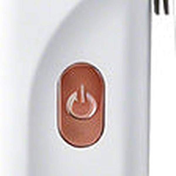 Close-up of the power button on the side of the handle